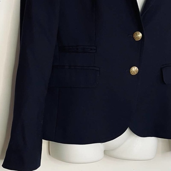 VTG J. CREW NAVY BLUE WOOL BLEND SCHOOLBOY BLAZER SIZE 4 - Picture 7 of 12